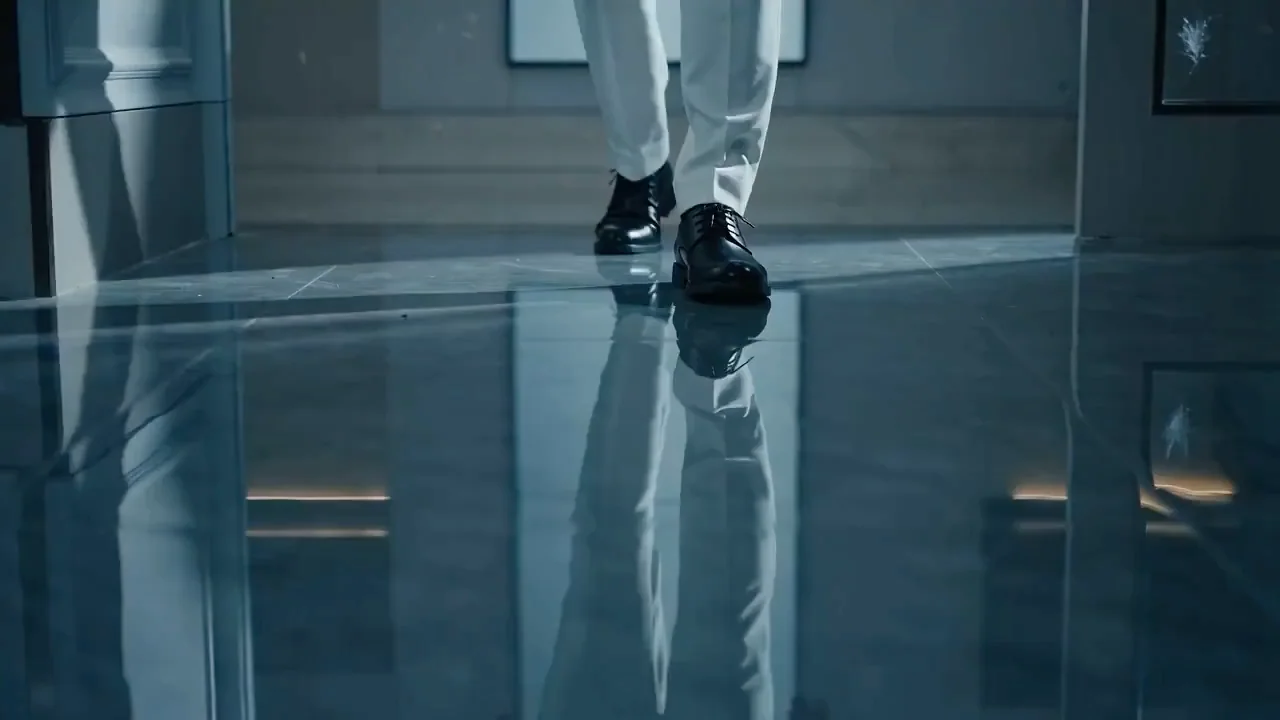 冷峻な大佬が夜の煙と霧の中で迫力のある登場