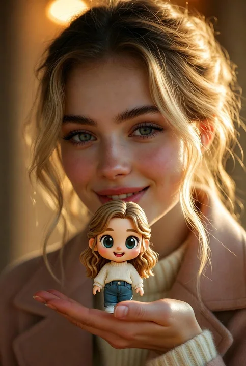 优雅女子掌心轻托同款Q版迷你手办