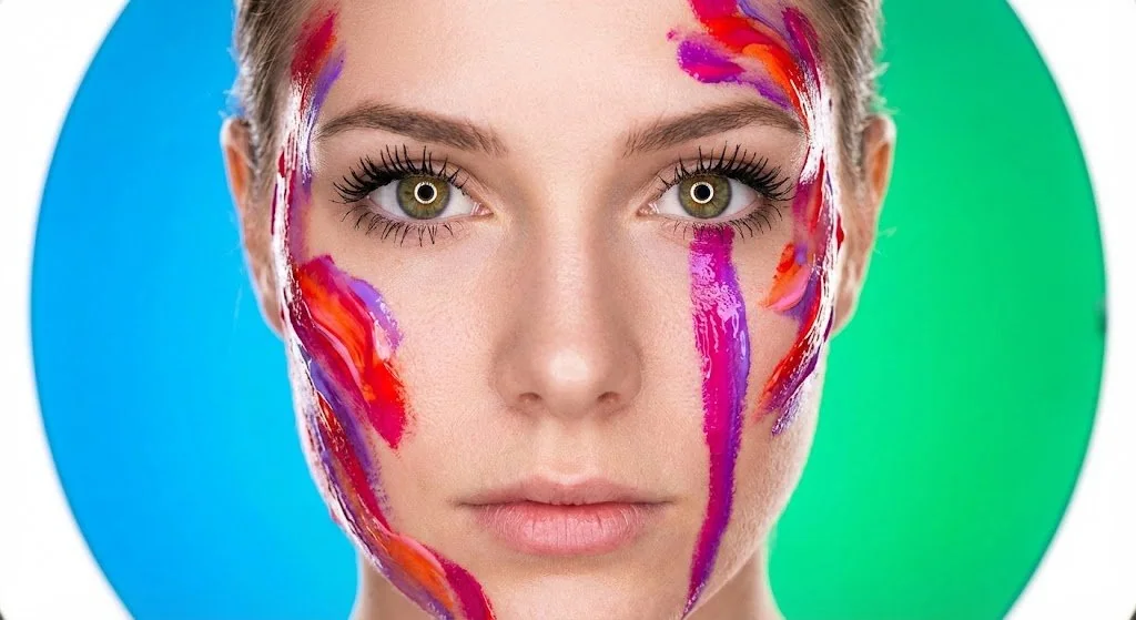 La collision ultime entre une peinture épaisse aux couleurs éclatantes et une texture de peau hyperréaliste