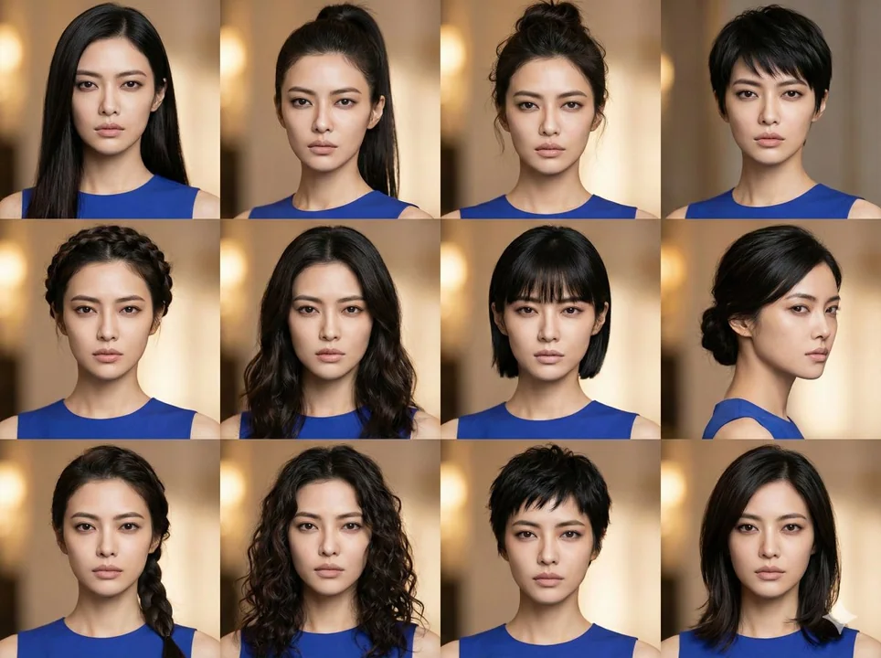 百変化ヘアメイクの9マス写真集