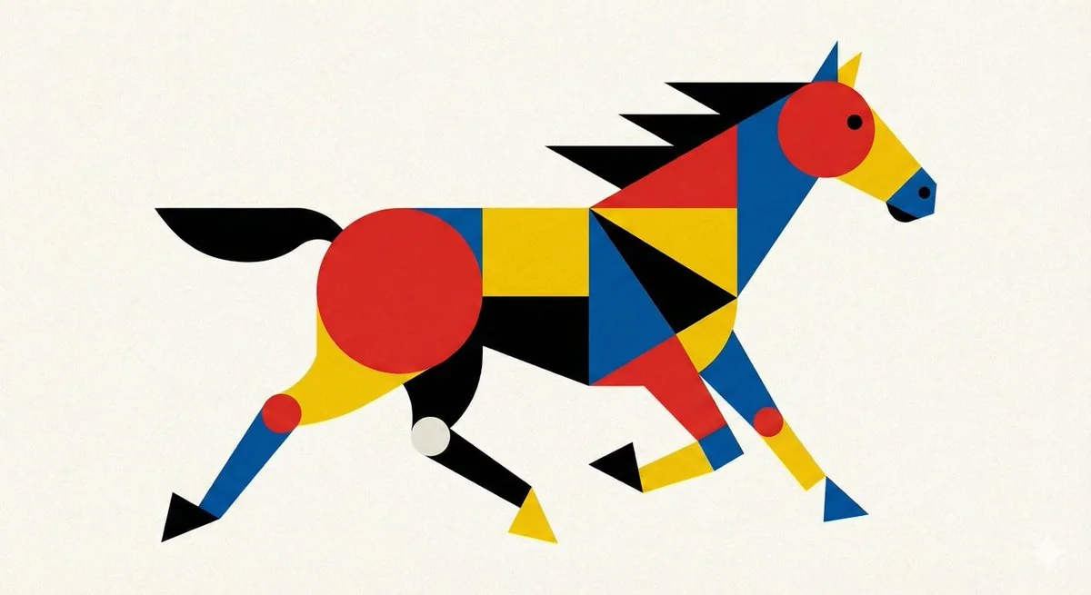 Bauhaus minimalist geometric composition and primary color aesthetics