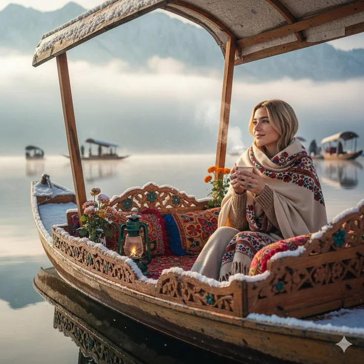 Sydney Sweeney enjoys the stunning snowy scenery of Kashmir