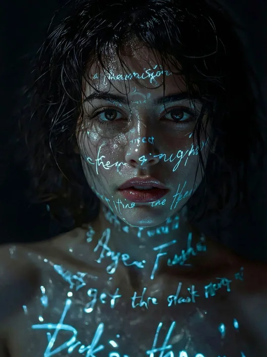 霓虹诗篇：光影缠绕下的雨夜神秘少女
